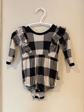 Kyte Baby Bubble Romper Long Sleeves Midnight Plaid Size 0-3 Months